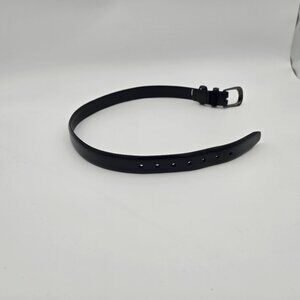Black Leather Belt With Silver Buckle